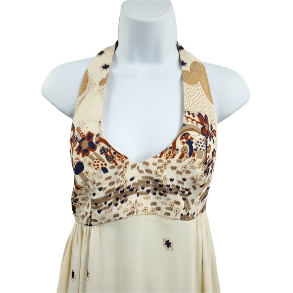 YOUNG INNOCENT BY ARPEJA WOMENS SIZE 7 HALTER PRINT MAXI DRESS - Picture 2 of 7